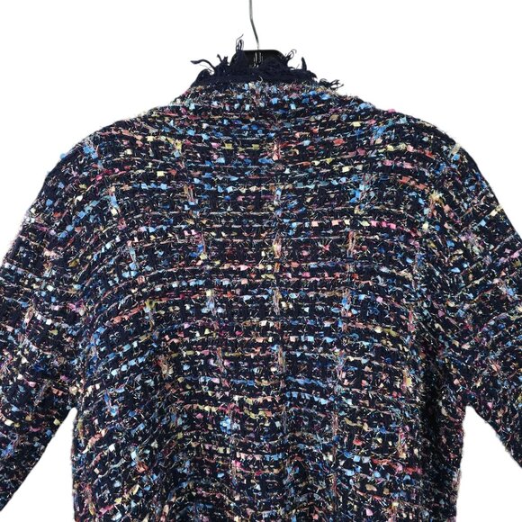 Original USA Open Front Cardigan Women S/M Sparkle Glitz Fringe Ribbon Weave NEW - Picture 12 of 16